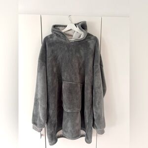 NEW The Comfy Original Cozy Gray Hooded Blanket Sweatshirt
